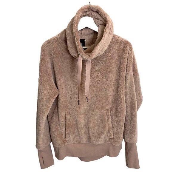 Mondetta Teddy Cowl Neck Fluffy Pullover Sweater Blush Pink‎ Athleisure Size S - Picture 1 of 10